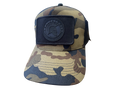 Classic logo silicone badge camo trucker cap